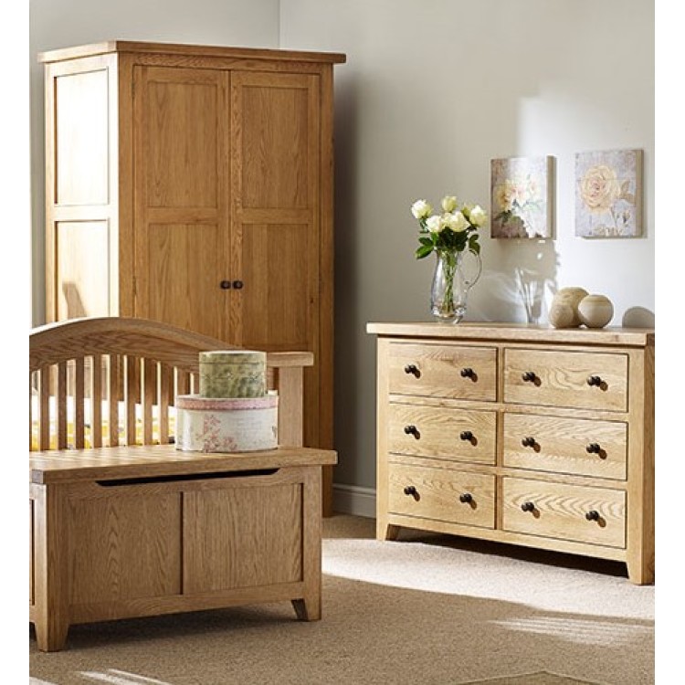 Canterbury Wax Oak Double Wardrobe | Oak Furniture House